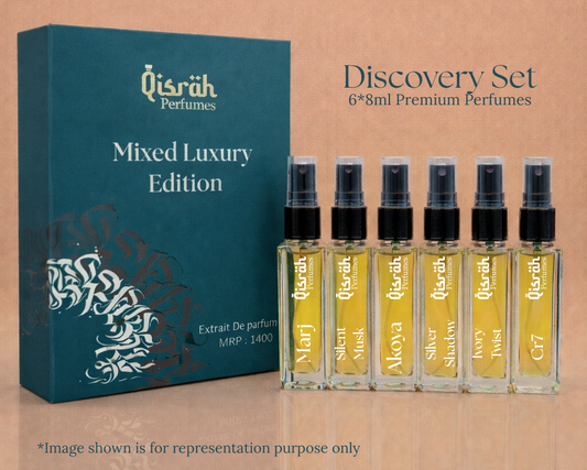 Qisrah Mixed Luxury Discovery Set – 6×8ml Extrait de Parfum | Unisex Perfume Set